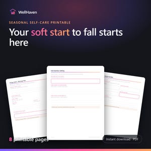 Herbst-Neustartplaner zum Ausdrucken | Saisonale Erholung für gestresste Erwachsene | Selbstfürsorgeplaner | Sofortiger PDF-Download