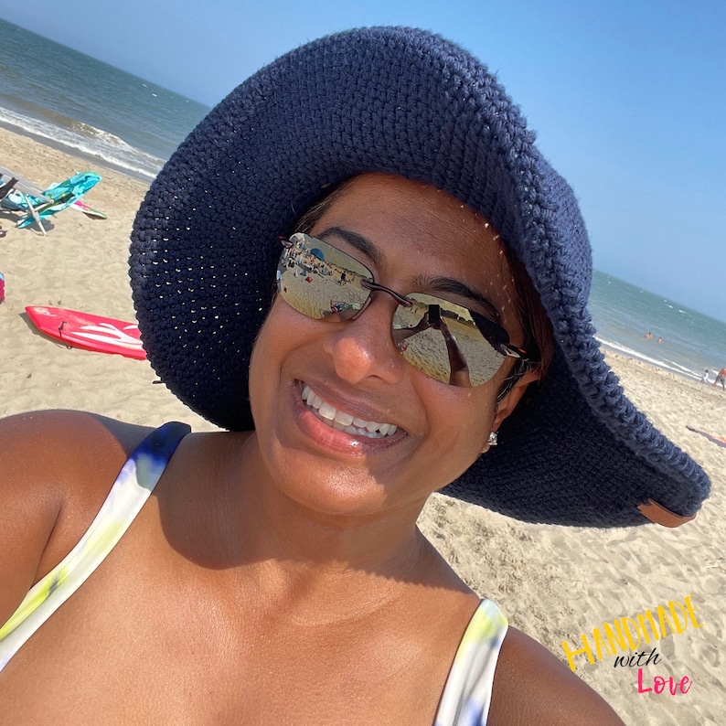 Crochet Summer Sun Hat Pattern, Medium Brim Beach (Digital Pattern) image 4