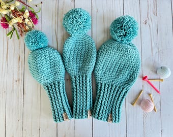 Crochet Suzette Golf Head Cover PATTERN: 3 Sizes, Ladies golf (Digital Download)