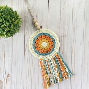Boho Flower Wall hanging; crochet PATTERN wall hanging; macrame