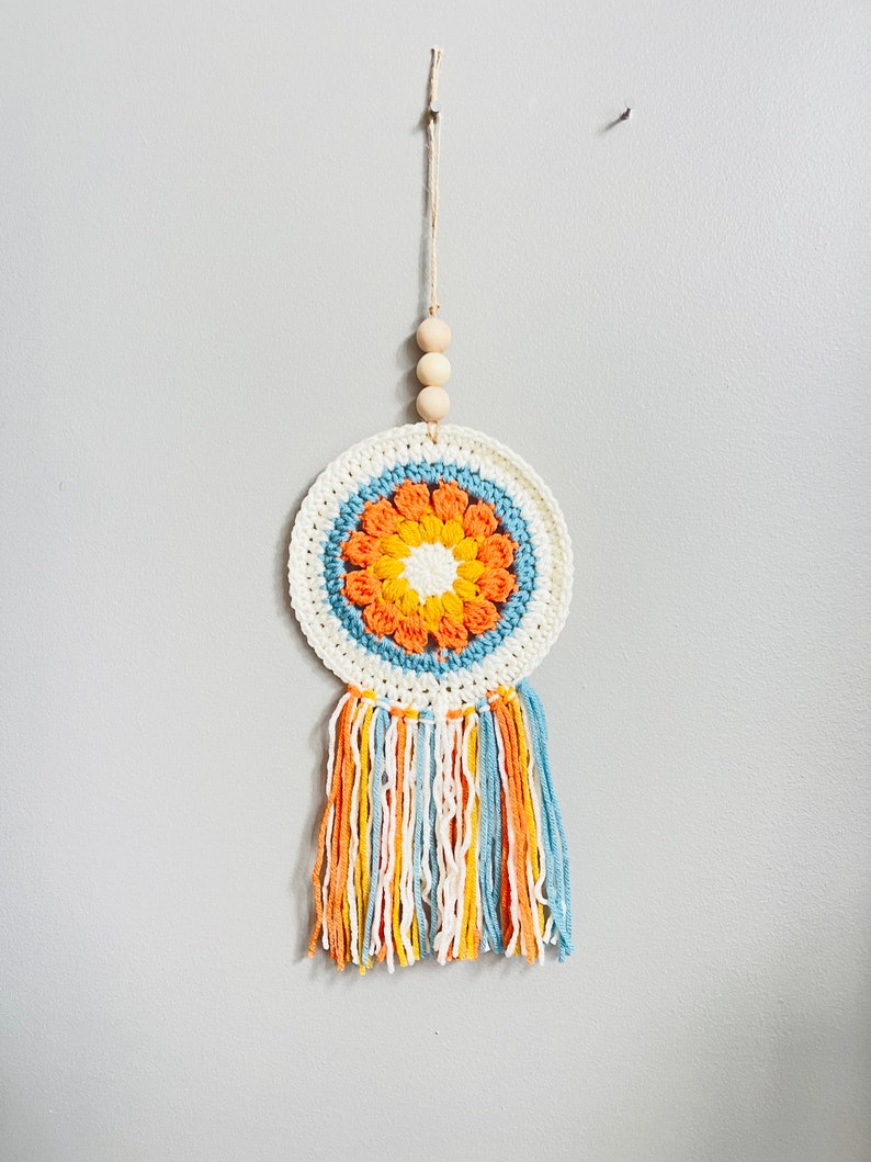 Boho Flower Wall Hanging Crochet PATTERN Wall Hanging Etsy