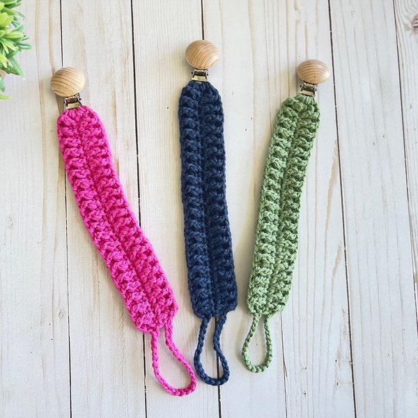 Simple Pacifier clip; crochet pacifier holder; baby gift