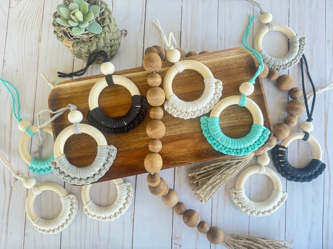 Coily Diffuser Pattern Boho Car Essential Oil Diffuser PATTERN: Crochet Wood Ring (digital ...