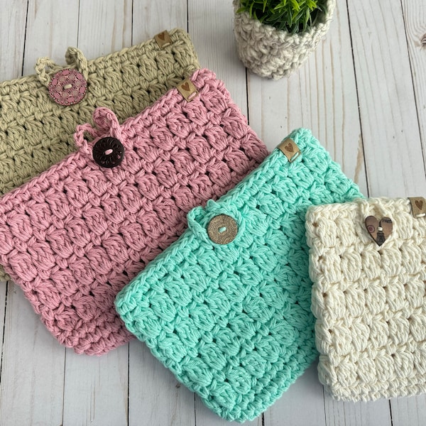 Crochet Warm Hugs Kindle & Book Sleeve PATTERN; book pouch; gift idea