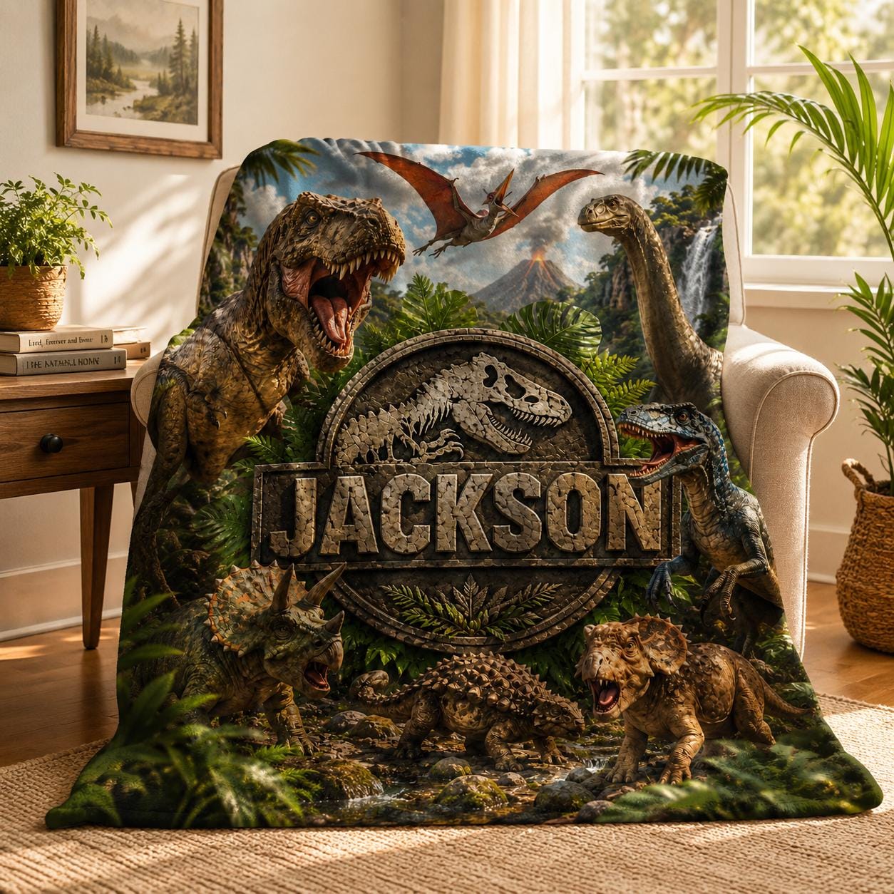 ◯28.クレイジー恐竜　ブランケット Jurassic World Dinosaur Blanket - Etsy