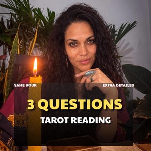 3 Question Tarot Reading, Psychic Insight, Same Hour Reading