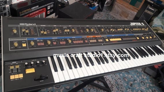 Roland Jupiter 6 Analog Synthesizer 1980s with Original Factory Box