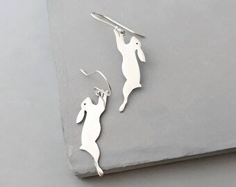 Bunny Jewelry - Cute Earrings Dangle - Animal Earrings - Animal Jewelry - Rabbit Earrings - Bunny Earrings - Sterling Silver Earrings