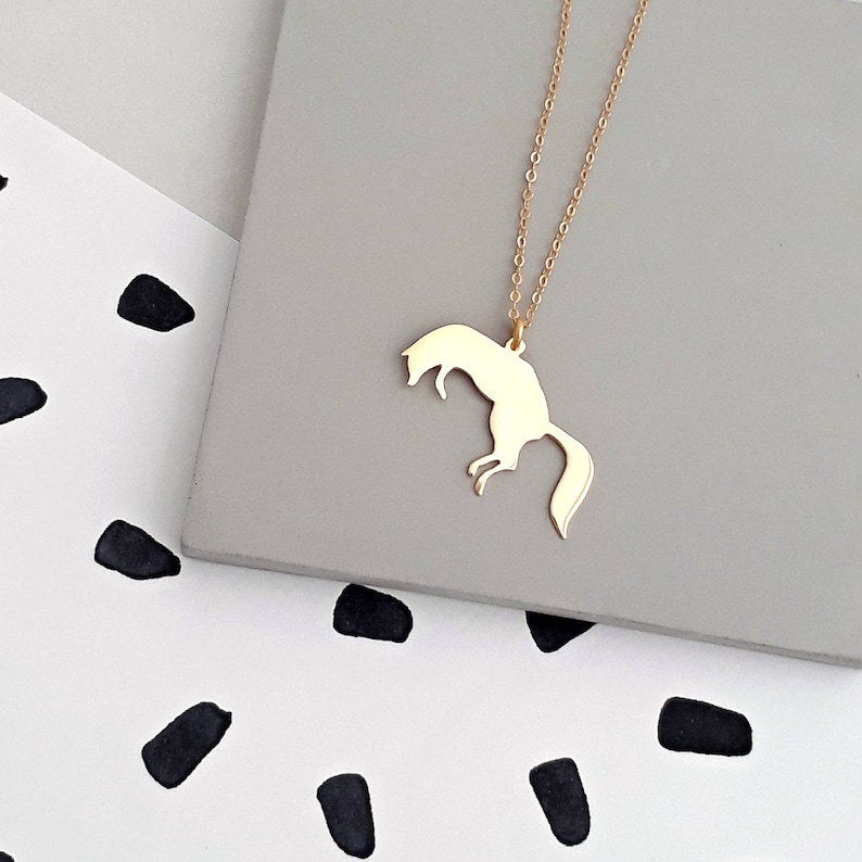 Gold Filled Chain Fox Gift Animal Necklace Fox Jewelry Silver Gold Fox Necklace for Women Gold Plated Charm Gold Pendant Necklace