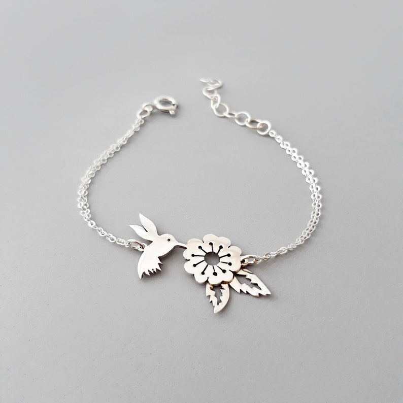 Sterling Silver Bracelet For Women Silver Bird Bracelet Bird Bracelet Hummingbird Bracelet Hummingbird Jewelry Gold Bracelet 927