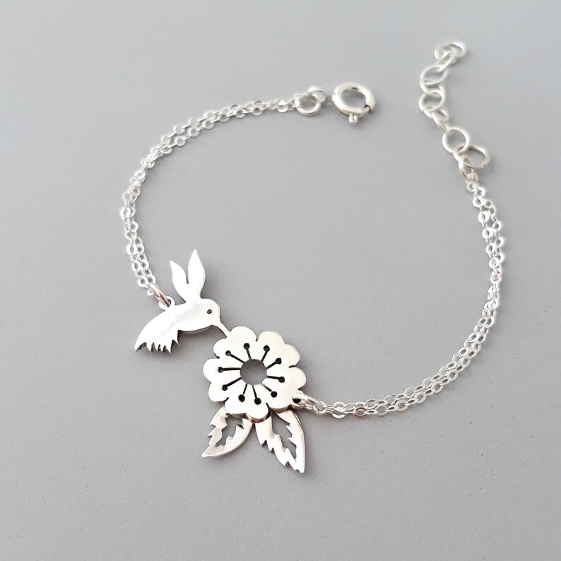 Sterling Silver Bracelet For Women Silver Bird Bracelet Bird Bracelet Hummingbird Bracelet Hummingbird Jewelry Gold Bracelet 927