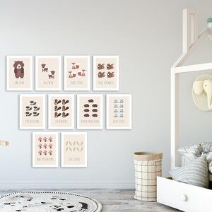 Bosmuurdecor, bosdieren telkaarten, perfect kraamcadeau
