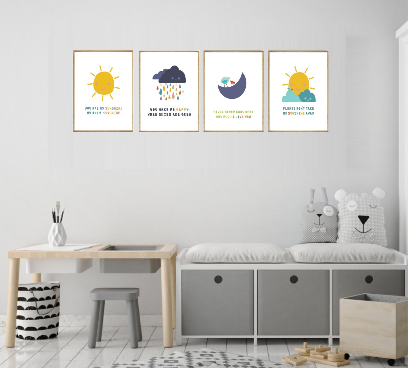 You Are My Sunshine Nursery Decor Set of Four 11x14 - Etsy