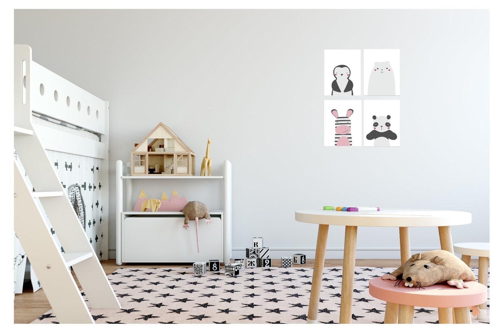 Zoo Animal Nursery Decor Set of Four 11x14 Zoo Nursery Etsy