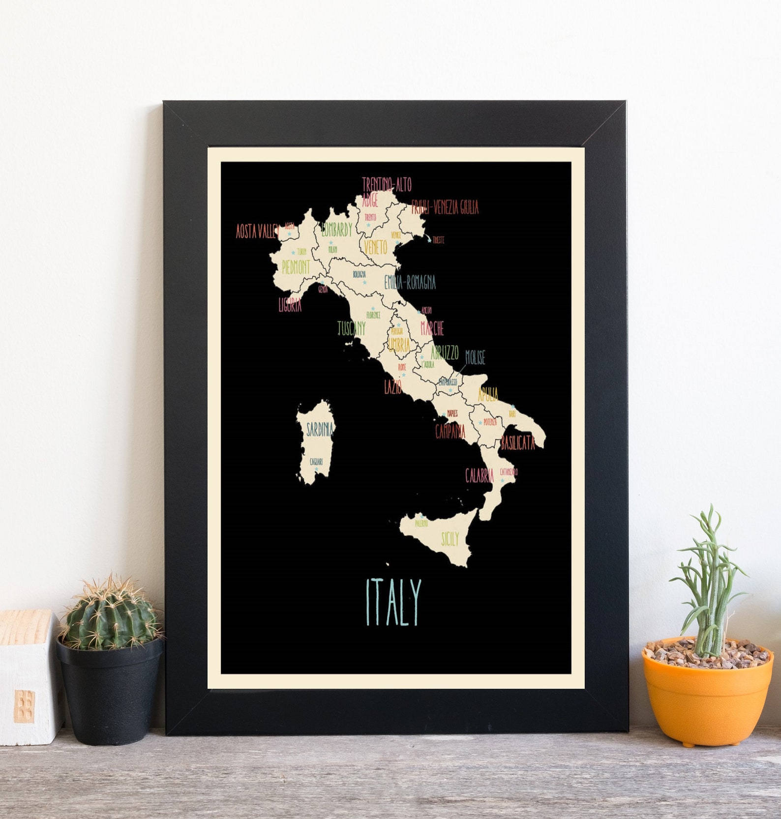 Italy Map for Kids Children Travel Decor Adventure Nursery - Etsy