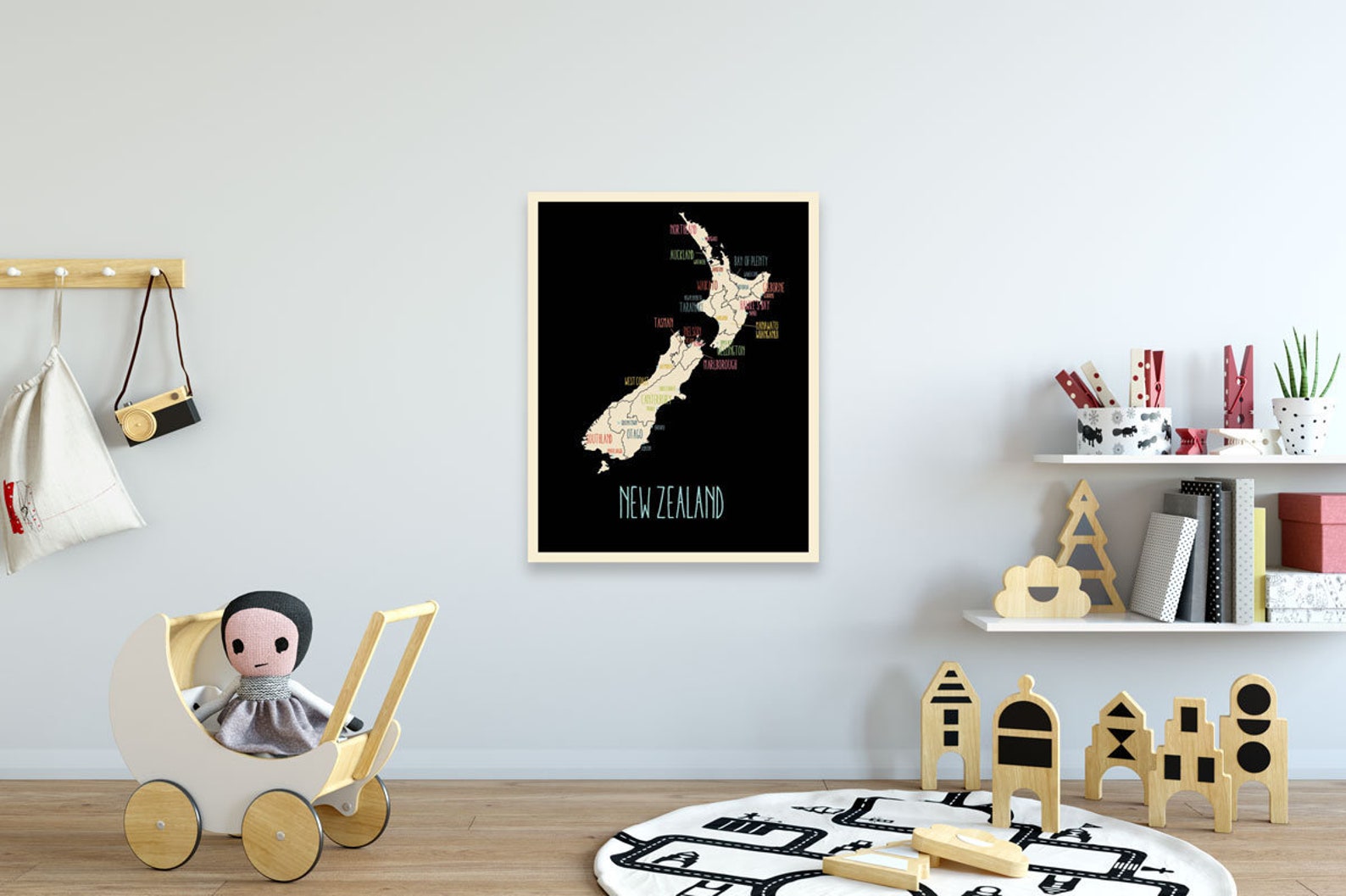 New Zealand Map for Kids Children Travel Decor Adventure | Etsy