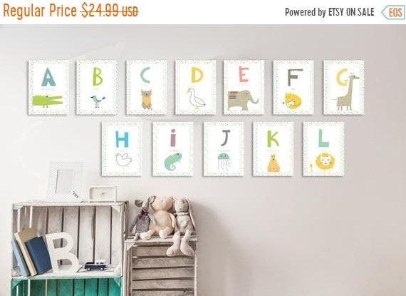 Boxing Day Sale Kids Wall Art Woodland Decor Alphabet Wall Cards For Classroom Nursery And Bedroom Set Of 26 5x7in Letter Prints
