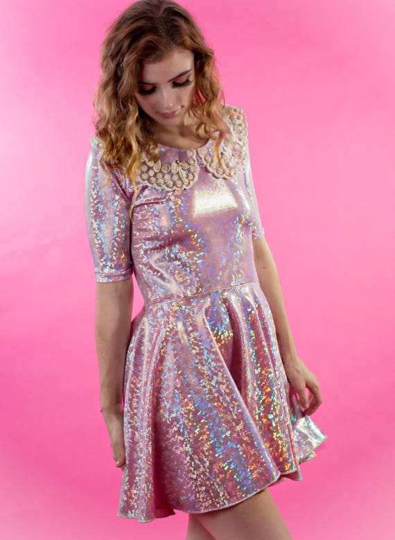pink holographic dress