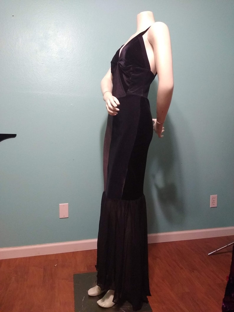 Long Black Dress/Dress/Maxi Dress/Black Dress/Velvet Dress/Mermaid Cut Dress/Long velvet Dress/Party Dress/Gown/Black Gown/Gala Dress image 6