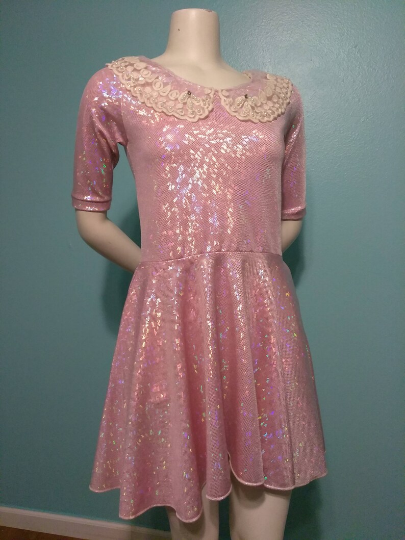 Holographic Dress/Pink Dress/Shiny Dress/Party Dress/Dress Etsy