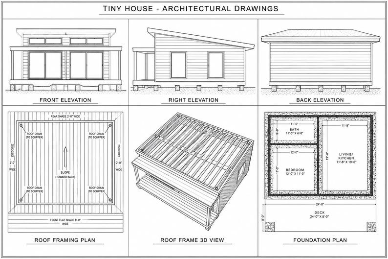 Tiny House Plans 20x24, Cabin House Plans, DIY Tiny Home, Small Cabin ...