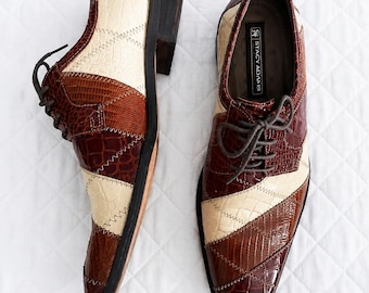 Vintage Stacy Adams Patchwork Leather Dress Shoes – Men’s Size 9.5