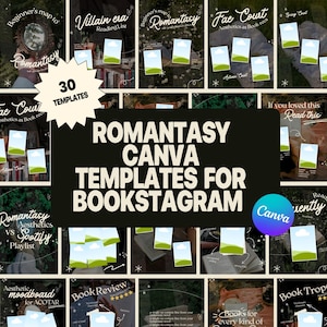 Romantasy-canvasjablonen voor Bookstagram | Dark Moody Book Instagram | Fantasy Romance Creator-pakket