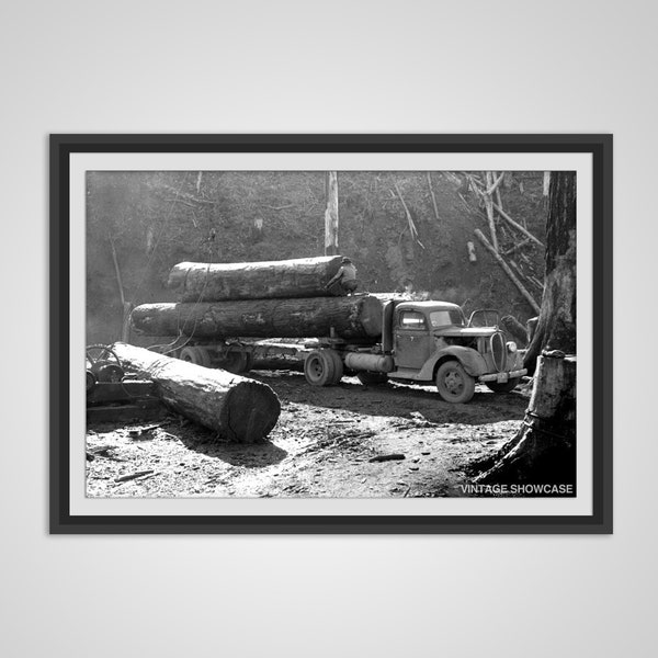 Vintage Logging Truck Photo - Tillamook Oregon - Old Photo