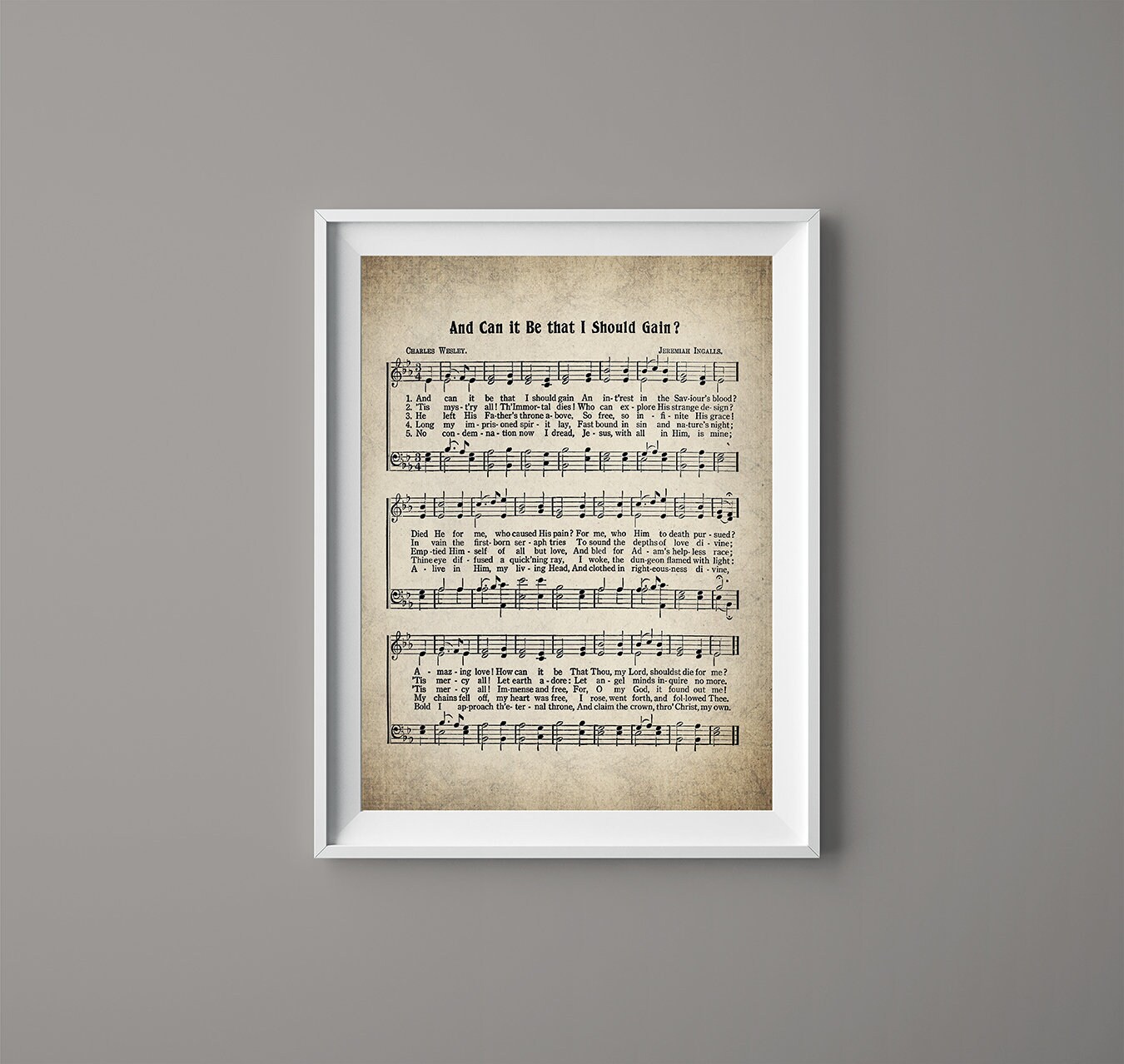 And can it be that i should gain hymn print sheet music art etsy
