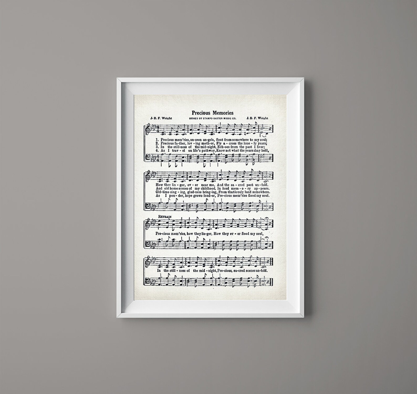 Precious Memories Hymn Print Sheet Music Wall Art Hymn Art Etsy