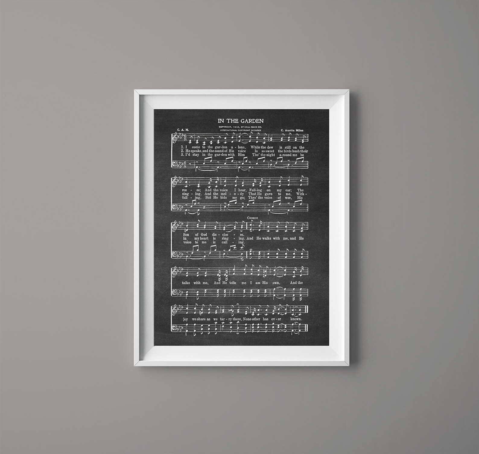 In the Garden Hymn Print Sheet Music Art Hymn Art Hymnal - Etsy