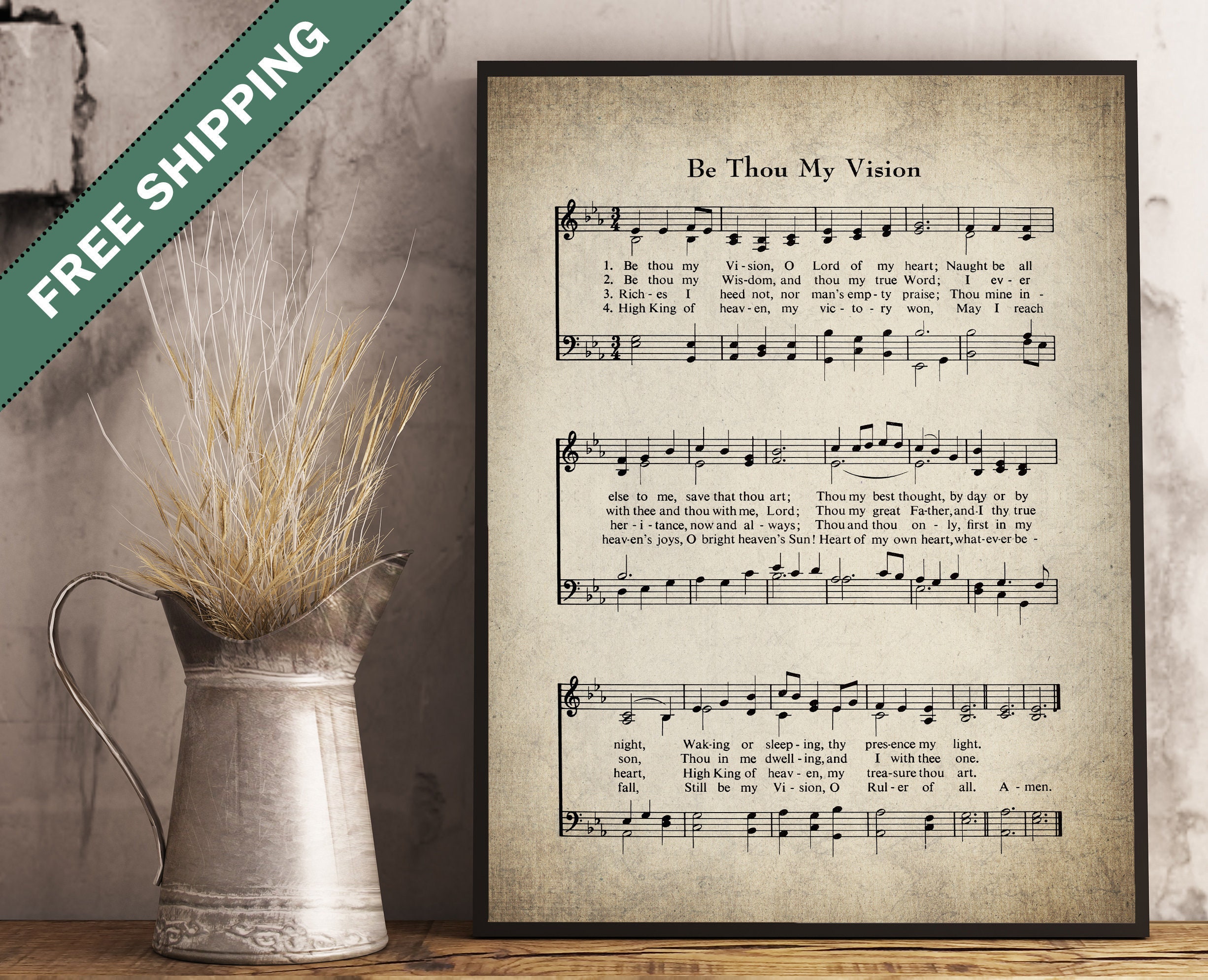 Be Thou My Vision Hymn Print Print Wall Art Sheet Music | Etsy