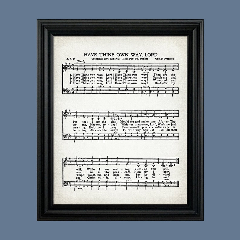 Have Thine Own Way Lord Hymn Print Sheet Music Wall Art Etsy