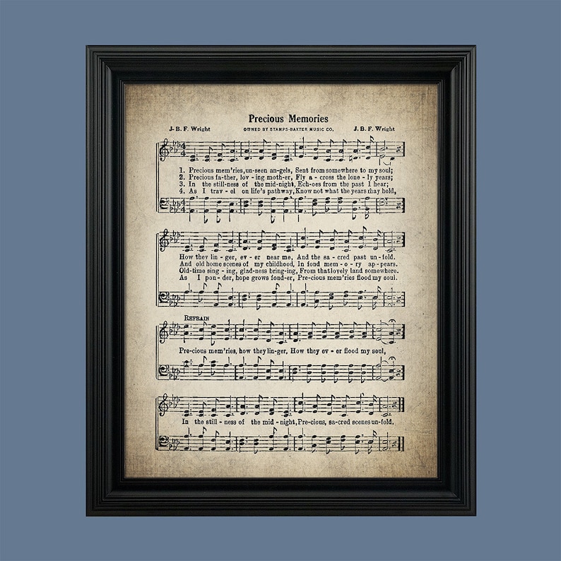 Precious Memories Hymn Print Sheet Music Wall Art Hymn Art Etsy Precious Memories Hymn Print Sheet Music Wall Art Hymn Art Etsy