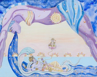 Lord Vishnu and Egyptian Goddess Nuit canvas prints, selling art online