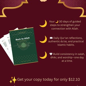 Diario islámico de 30 días: Reconecta con Alá / Corán, Hadith, Dhikr, Reflexión (Descarga digital)