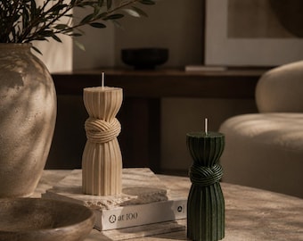 Sculptural Bound Column | Luxury Soy Wax Decor | Modern Statement Piece | Artisan Made