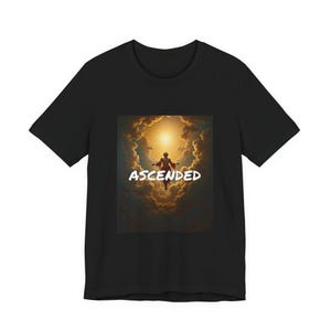 Funny Existential T-Shirt, Ascended Tripped on the Stairs, Ironic Streetwear Dark Humor Gift image 1