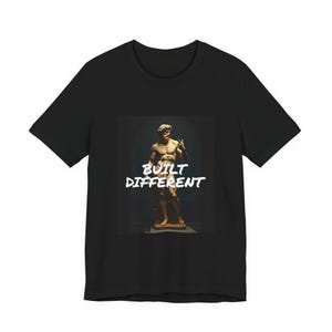 Funny Gym T-Shirt, Built Different Assembled Wrong, Ironic Streetwear Meme Gift for Him imagen 1