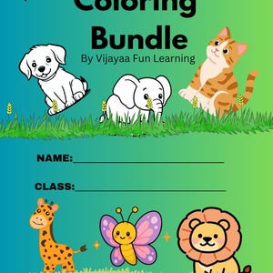 Pacchetto di disegni da colorare di animali / Schede di attività per la scuola materna / Download digitale immagine 1