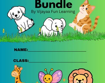 Pacchetto di disegni da colorare di animali / Schede di attività per la scuola materna / Download digitale