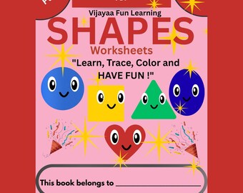 Shapes Worksheets for Kids | Toddler tracing coloring activity | Shapes learning PDF | Instant download.