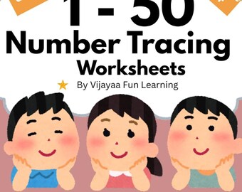 Number Tracing Worksheets 1-50 | Preschool Math Printable (Instant Download PDF)
