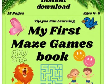 My First Maze Games Book | Printable PDF | Ages 4 - 6  | Instant Download | Toddler Games