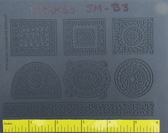 Texture Plate, for Metal Clay / Polymer Clay, "FRAMES SMALL B3" Original Design by Barbara Becker Simon