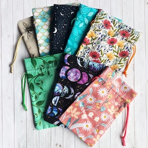 Handmade Cotton Drawstring Spell Bag: Crystal, Charm, and Jewelry Pouch