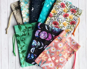 Handmade Cotton Drawstring Spell Bag: Crystal, Charm, and Jewelry Pouch