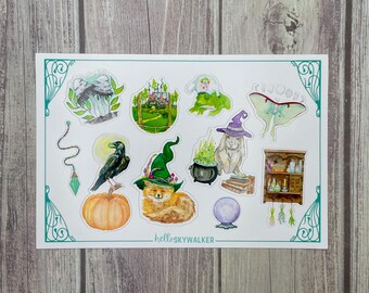 Forest Witch Stickers • Cottage Core Stickers • Sticker Sheet