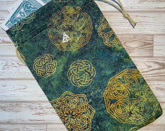 Tarot Bag Celtic Knot • Oracle Deck Holder • Rune Pouch • Dice Draw String Bag • Handmade