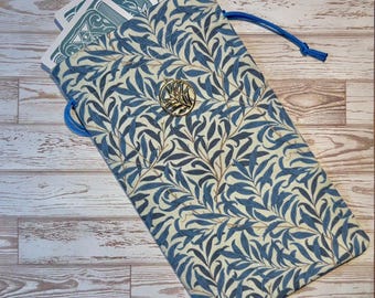 Blue Leaves Tarot Card Bag • Runes Holder • Oracle Pouch • Dice Bag